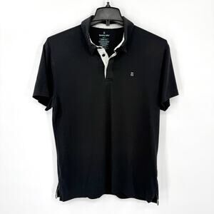 Tommy John Men’s Size MEDIUM Polo Shirt Black Pima Cotton Modal